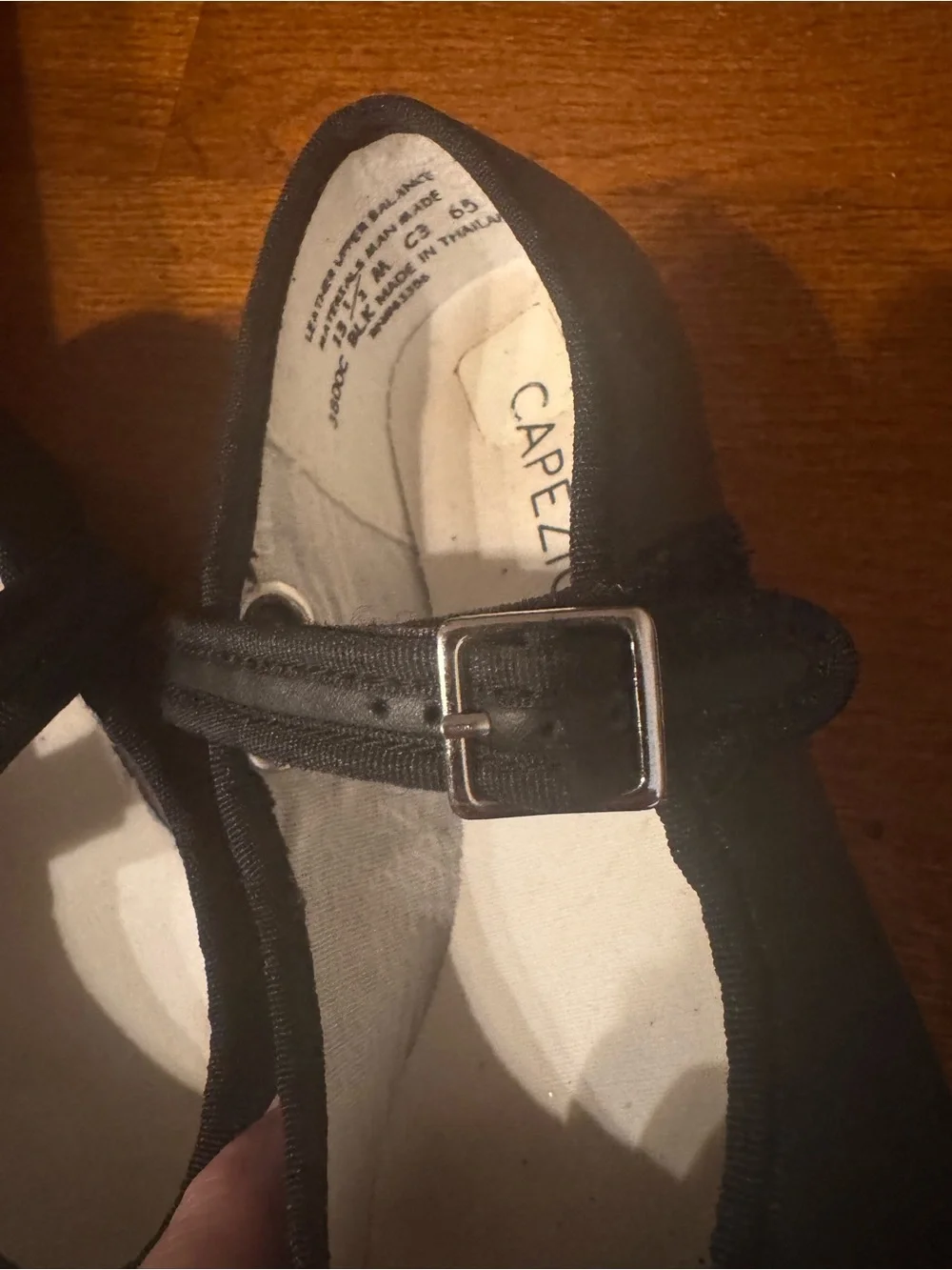 Capezio Girls' Black Matte Mary Jane Tap Shoes size 13 1/2 used